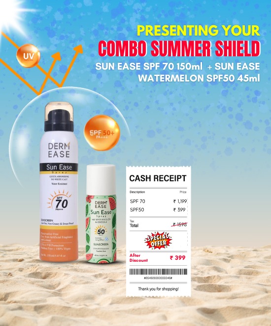 SUN EASE SPRAY SPF 70 + SUN EASE SPRAY WITH WATERMELON & OMEGA 6 SPF 50